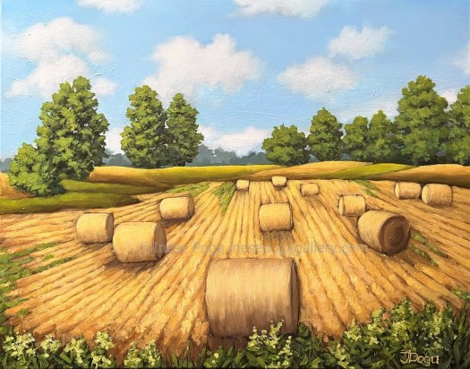 Hay bales, autumn fields, art therapy