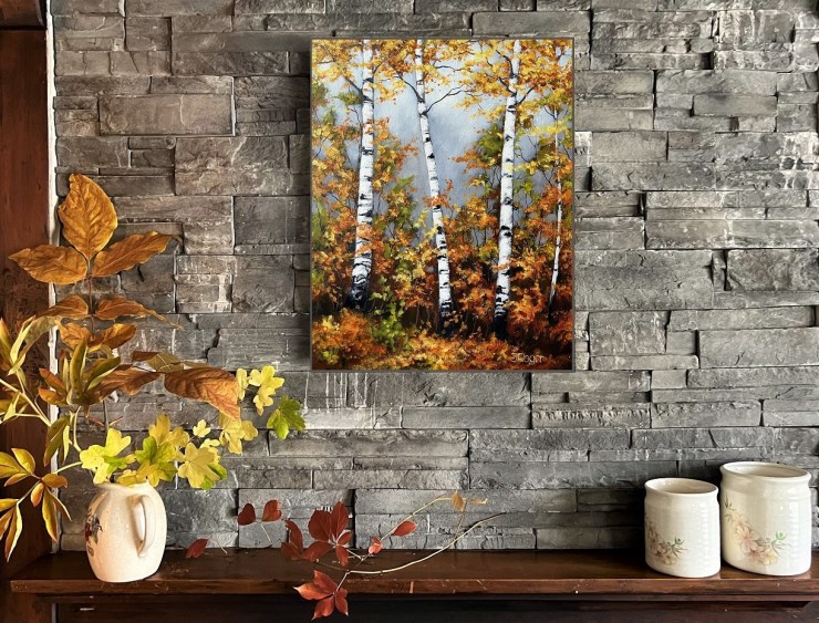 Birch painting, Inese's Art Studio
