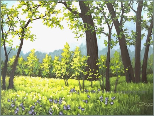 Spring landscape painting