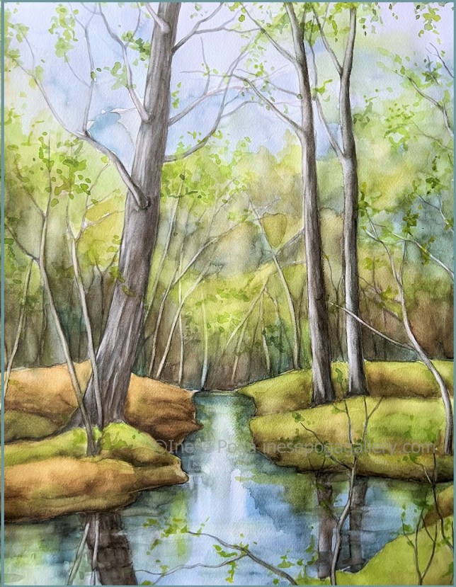 Spring nature, landscape painting