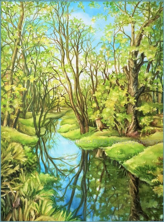Art studio, large watercolor