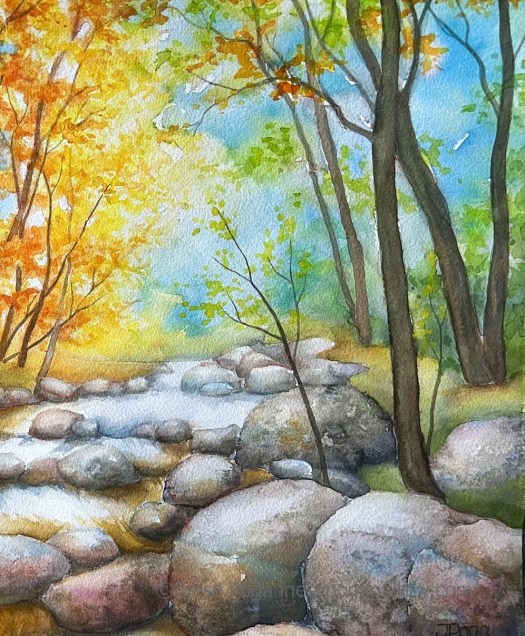 Blue side of painting