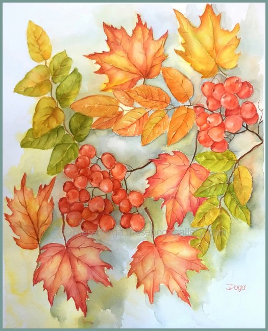 Soft fall colors, autumn leaves