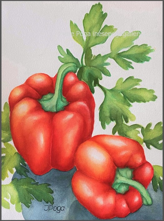 Vibrant red color of Bell peppers