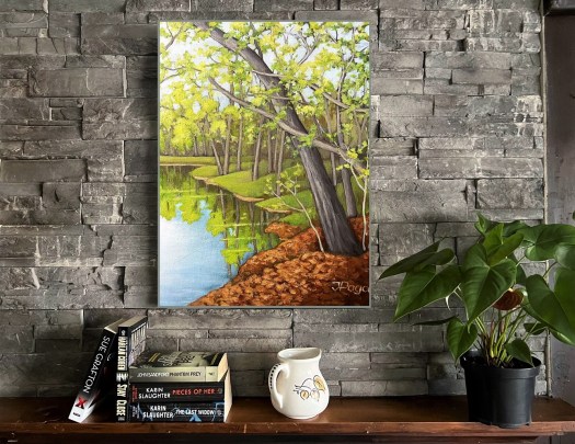 Spring creek painting on the wall