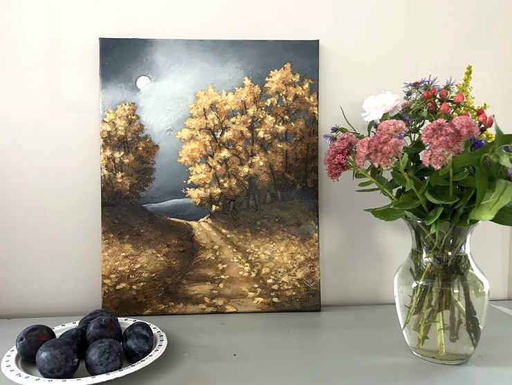 Autumn moonlight painting