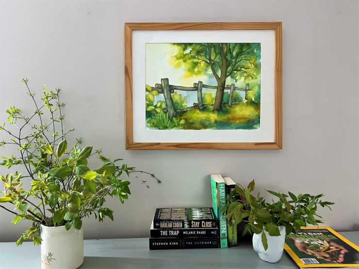 Blue and green art collections