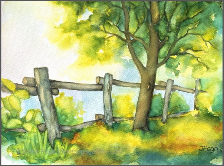Watercolor painting, summer watercolor