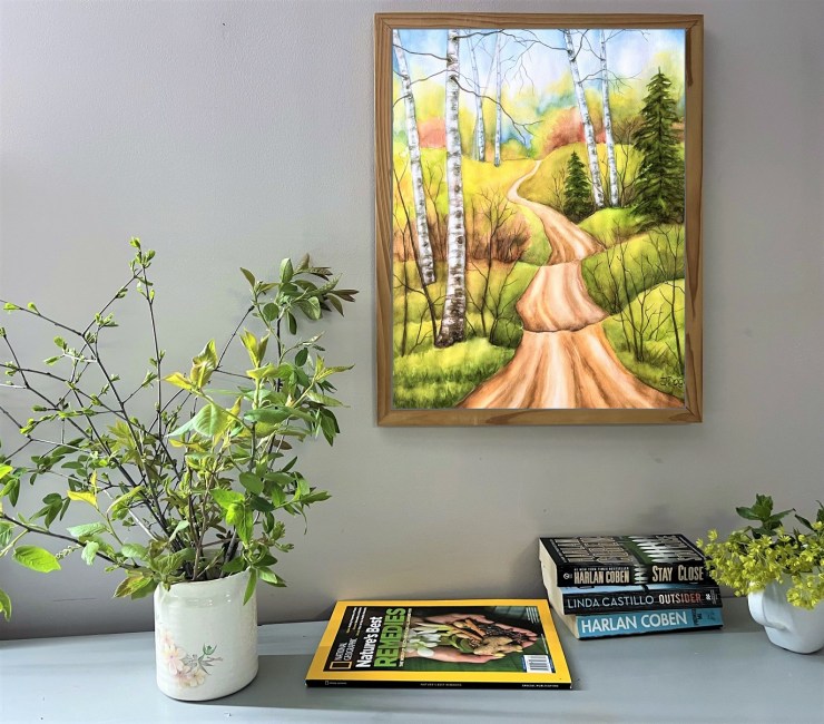 Spring landscape painting