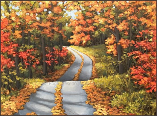 Fall landscape painting 