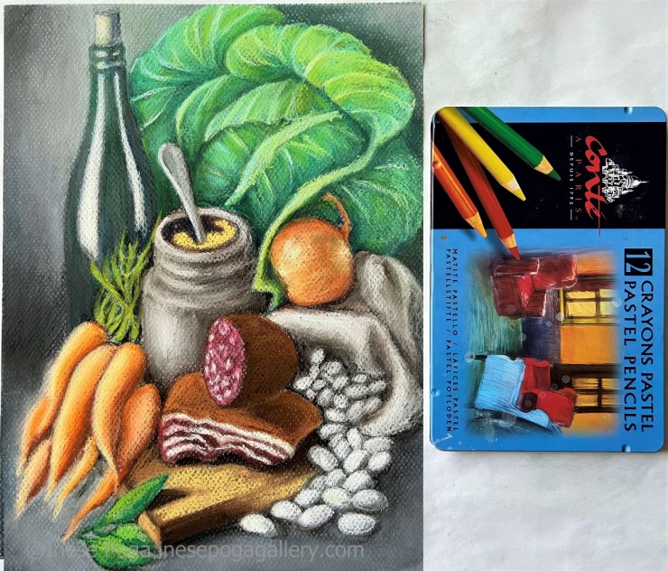 Food still life painting