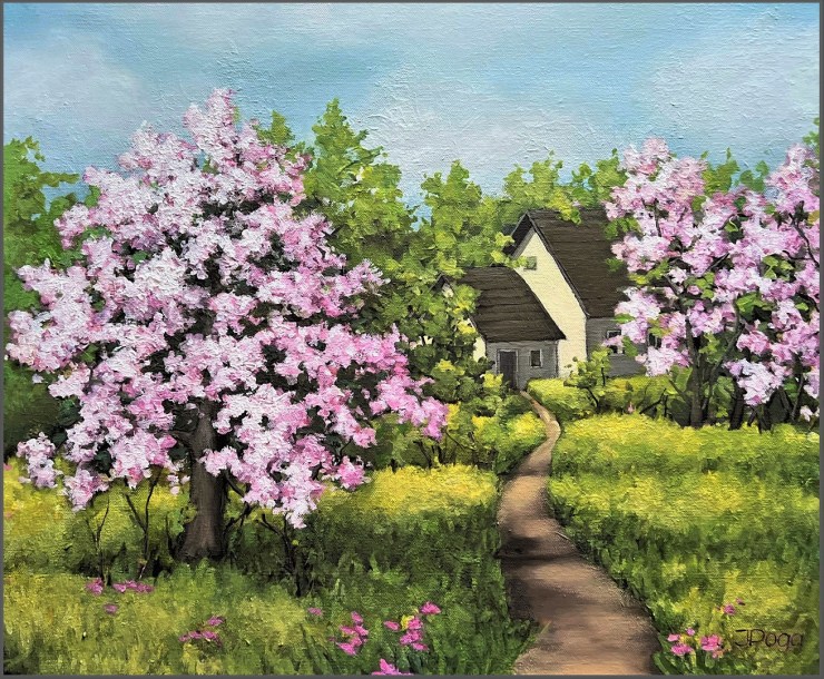 Spring painting in acrylic