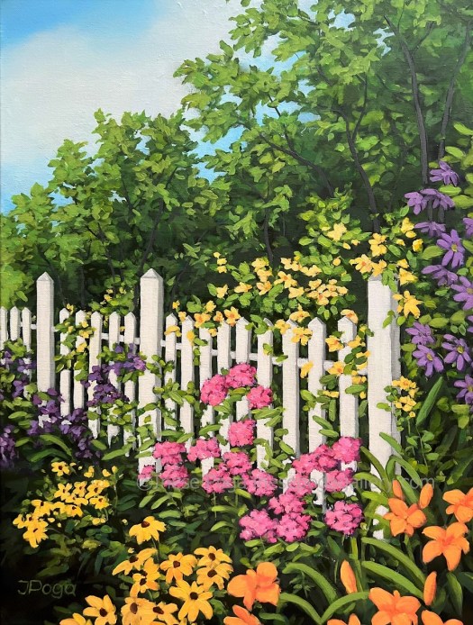 Landscape, garden painting, home