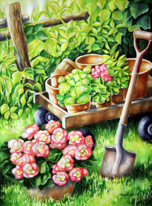 Focusing on still life, garden painting