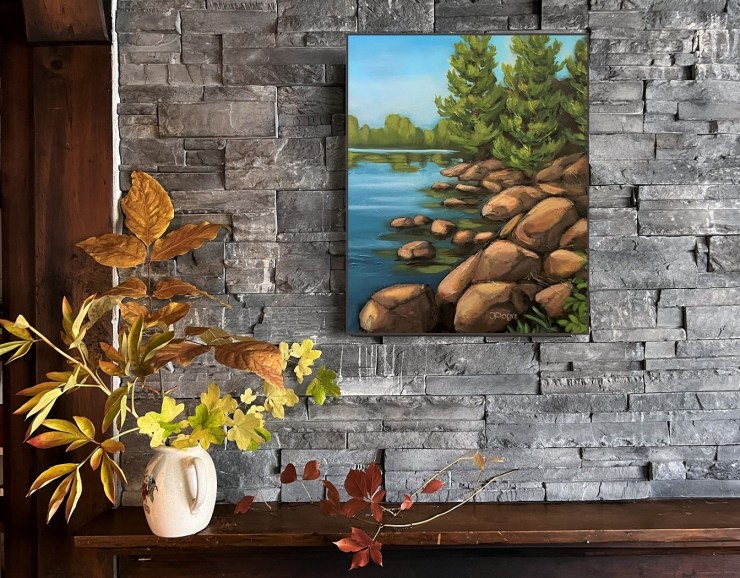 Home Abstract lake painting