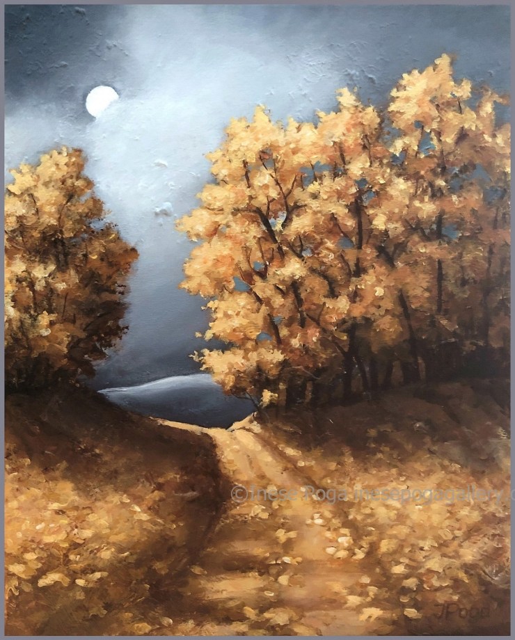 Autumn moonlight painting
