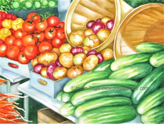 Part of farmer's market painting
