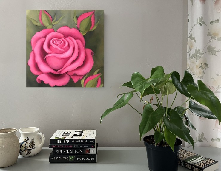 Pink rose painting