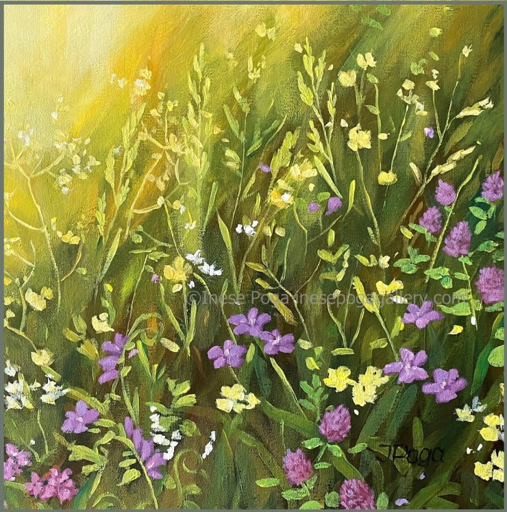Wildflower meadow, acrylic painting