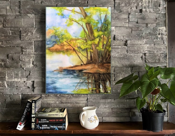 Spring landscape, abstract watercolor