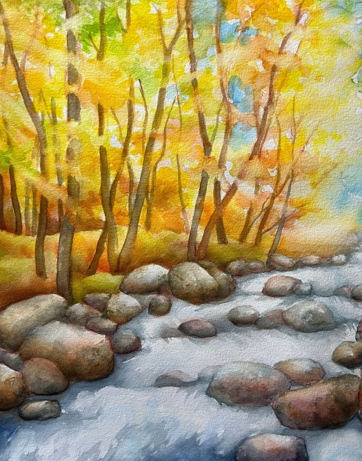 Warm, golden part of painting