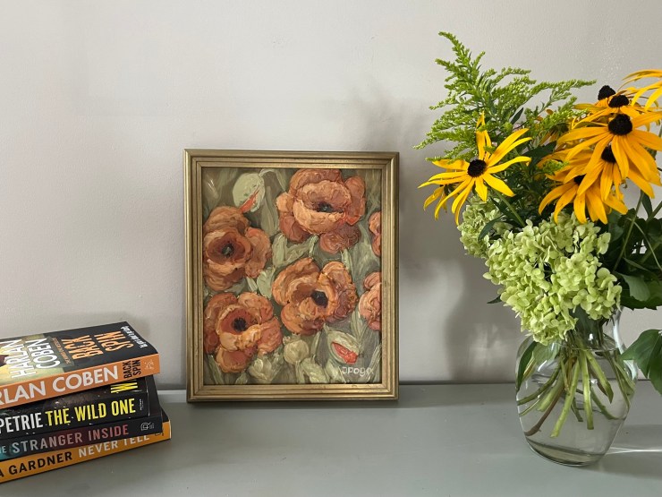 Vintage poppy painting