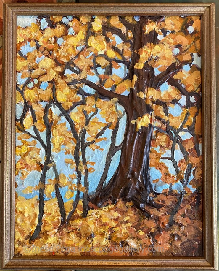 Old tree, textured acrylic
