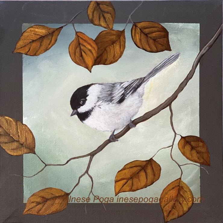 Chickadee painting 1