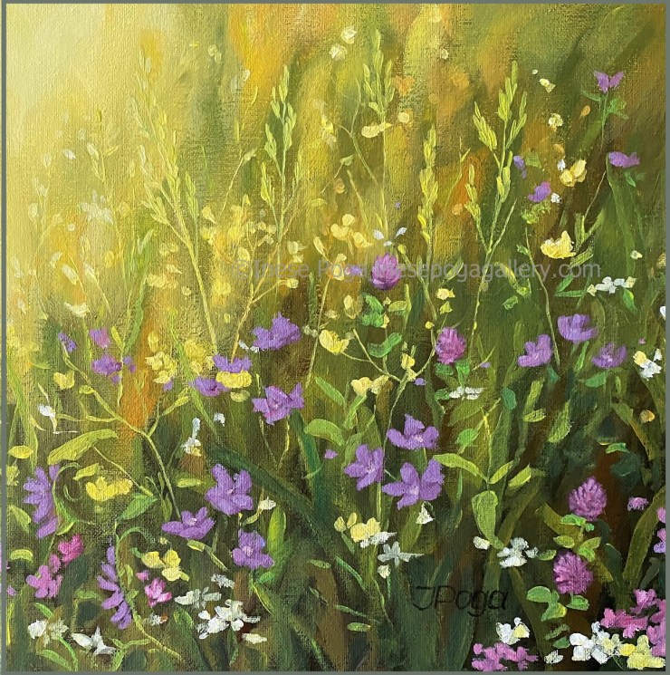 Wildflower meadow, acrylic painting