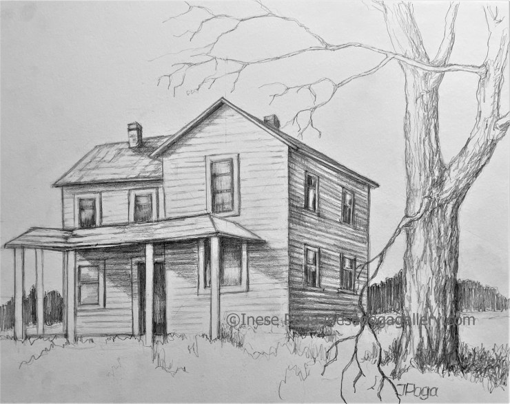 Perspective drawing, house drawing